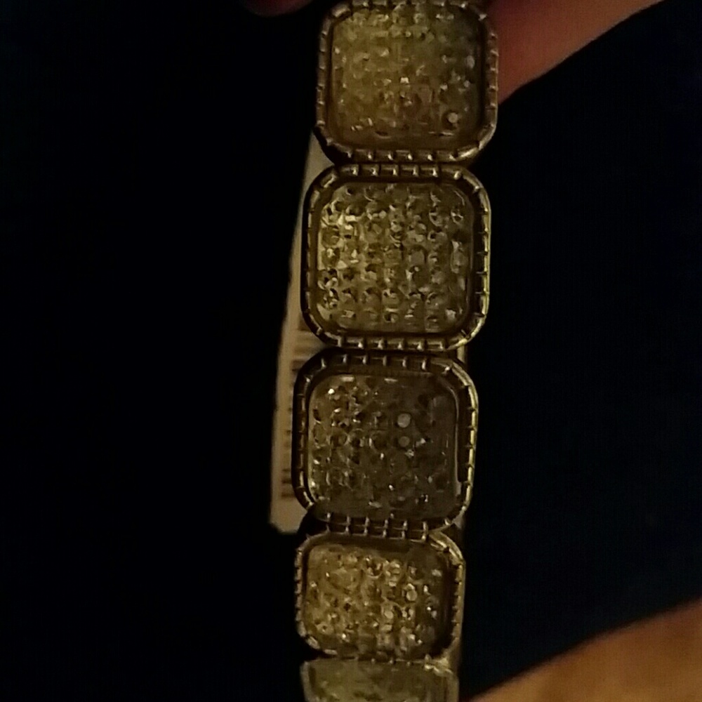 Lemon Quartz Color Rhinestone Bracelet - Picture 2 of 3